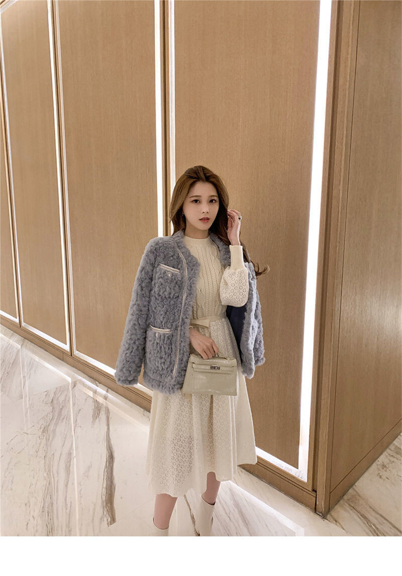 Elegant Faux Fur Fall Winter Plush Coat