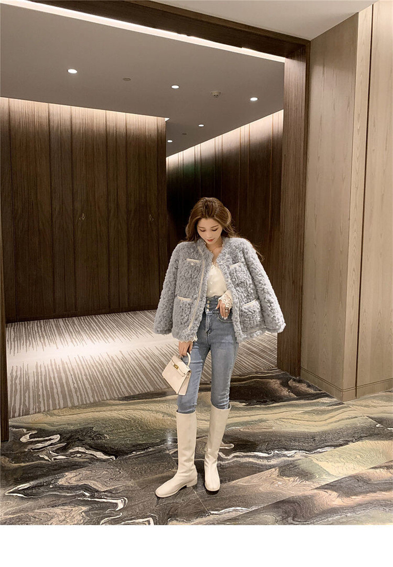 Elegant Faux Fur Fall Winter Plush Coat