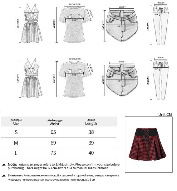Plaid High Waist Punk Patchwork Pleated Short Skirt