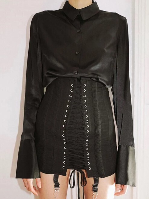 Gothic Punk Y2K Vintage Lace up Mini Skirt