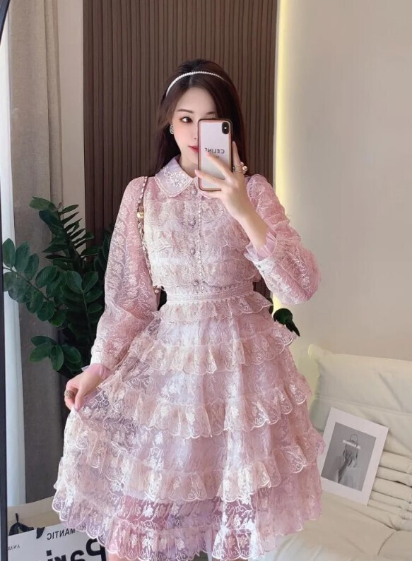 Lace Vintage Style Luxury Embroidery Dress