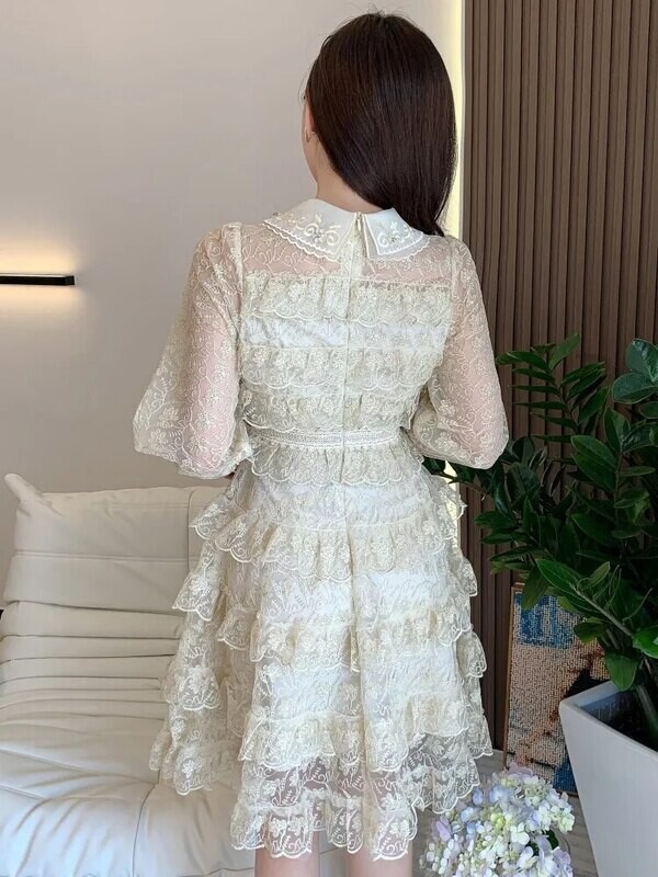 Lace Vintage Style Luxury Embroidery Dress