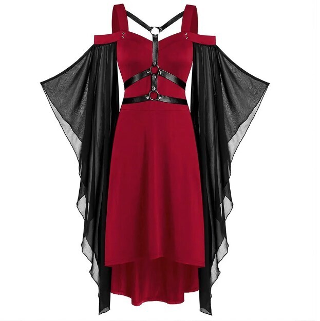 Vintage Black and Red Gothic Dress