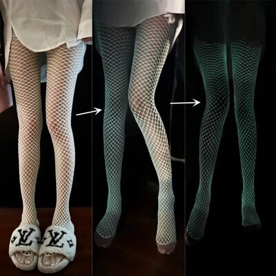 Glow In the Dark Hollow Out Mesh Fishnet Stockings