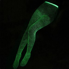 Glow In the Dark Hollow Out Mesh Fishnet Stockings