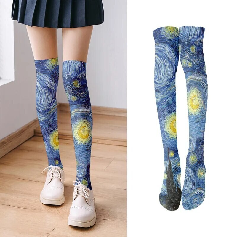 Van Gogh Starry Nights Oil Painting Long Stockings