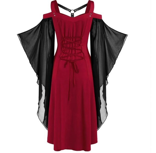 Vintage Black and Red Gothic Dress