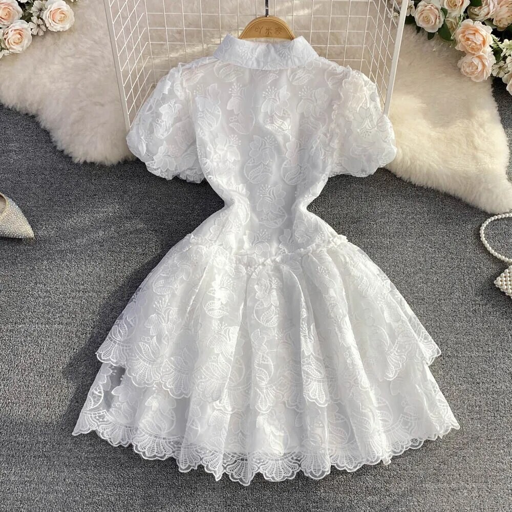 Chic Lace Patchwork A Line Party Dress
