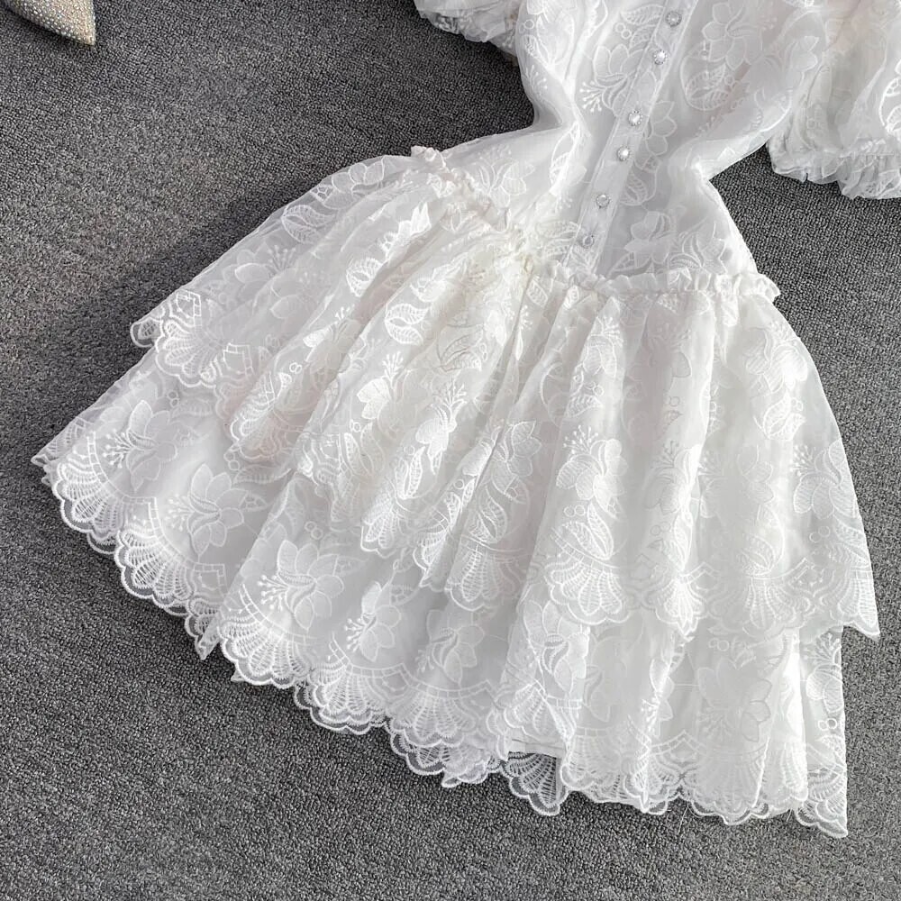Chic Lace Patchwork A Line Party Dress
