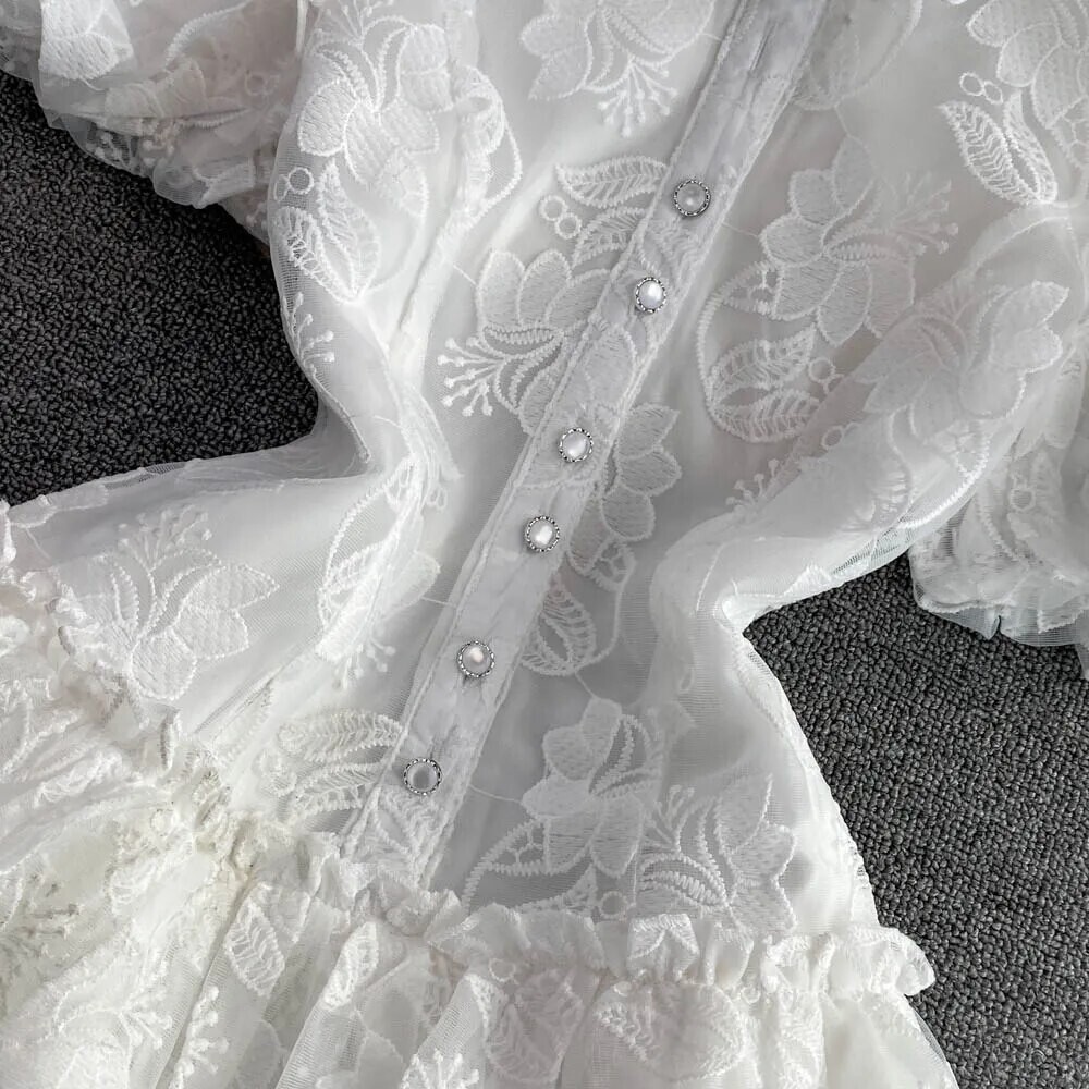 Chic Lace Patchwork A Line Party Dress