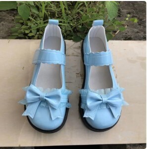 Kawaii Japanese Style Lace Patchwork Bow Knot Shoes