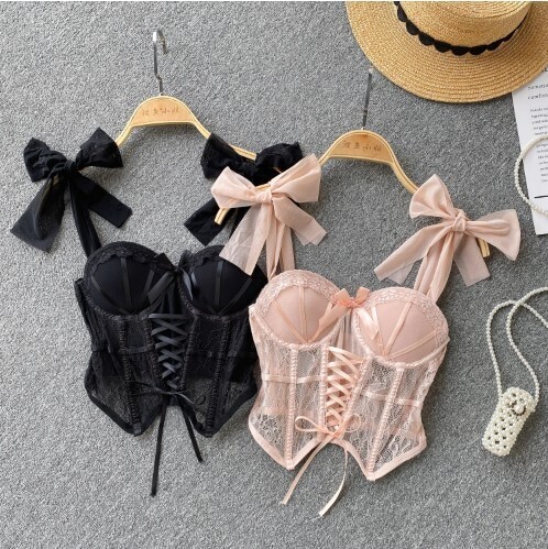 Sexy Lace Mesh Bandage Tube Top