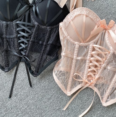 Sexy Lace Mesh Bandage Tube Top