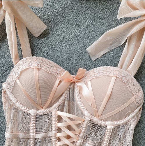 Sexy Lace Mesh Bandage Tube Top
