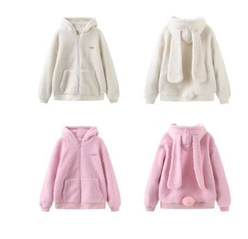 Bunny Ears Autumn and Winter Lamb Velvet Hooded