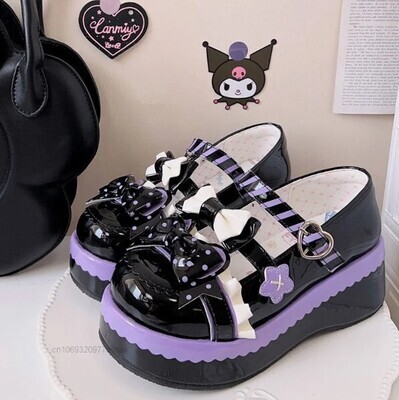 Sweet Cute Punk Thick Sole JK PU Leather Shoes