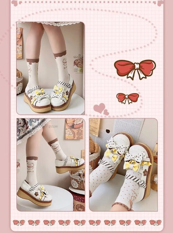 Sweet Cute Punk Thick Sole JK PU Leather Shoes