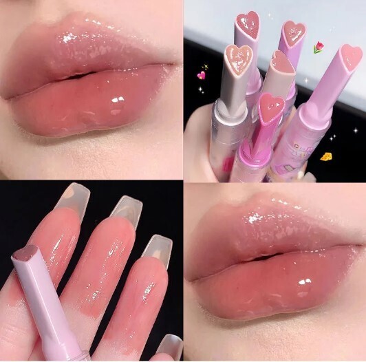 Korean Heart Love Shape Flower Jelly Water Lip Gloss