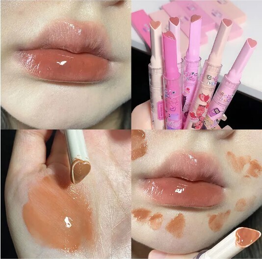 Korean Heart Love Shape Flower Jelly Water Lip Gloss