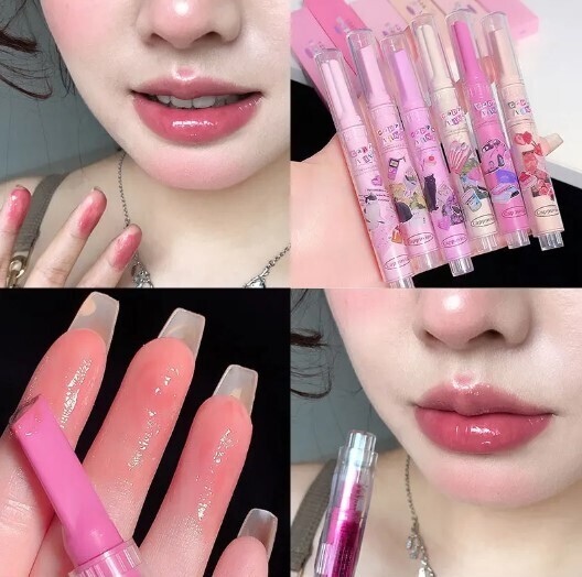 Korean Heart Love Shape Flower Jelly Water Lip Gloss