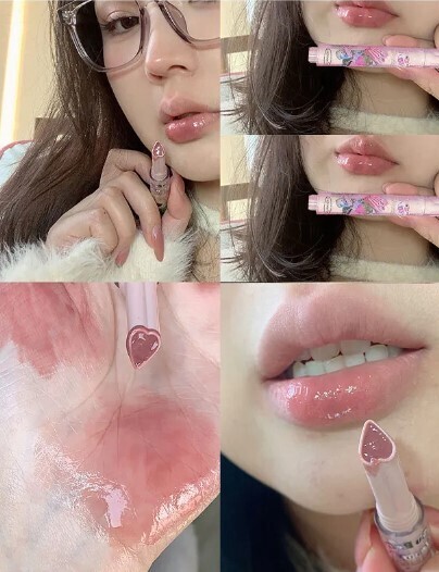 Korean Heart Love Shape Flower Jelly Water Lip Gloss