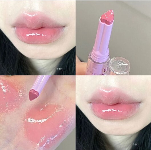 Korean Heart Love Shape Flower Jelly Water Lip Gloss
