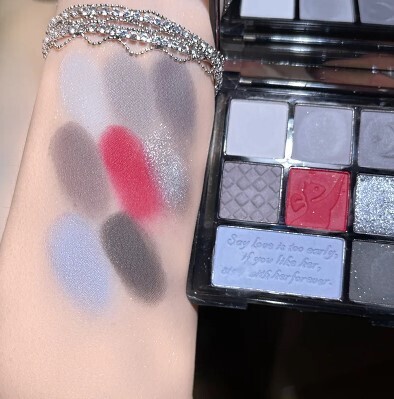 Punk Smoky Black Glitter 9 Color Eye Shadow Palette
