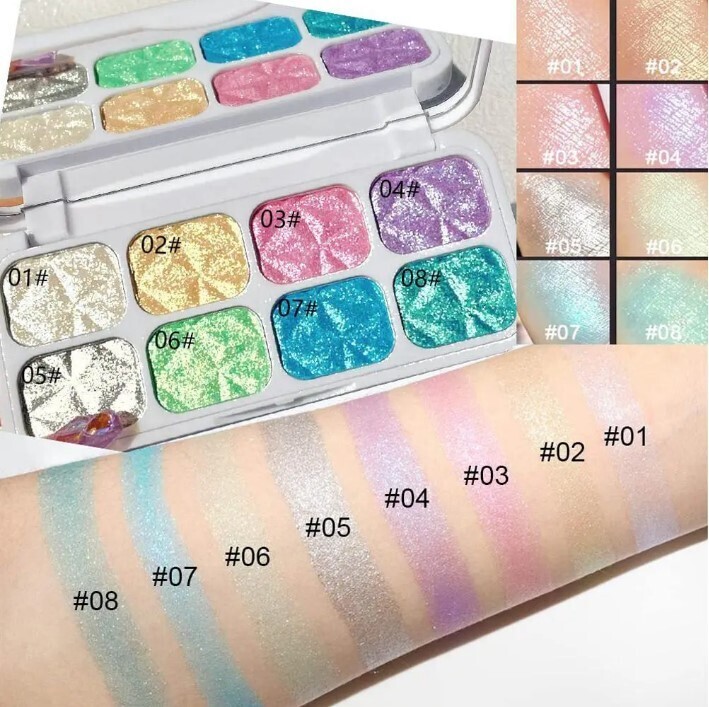 Highlight Eight Color Sparkling Palette Glow Makeup