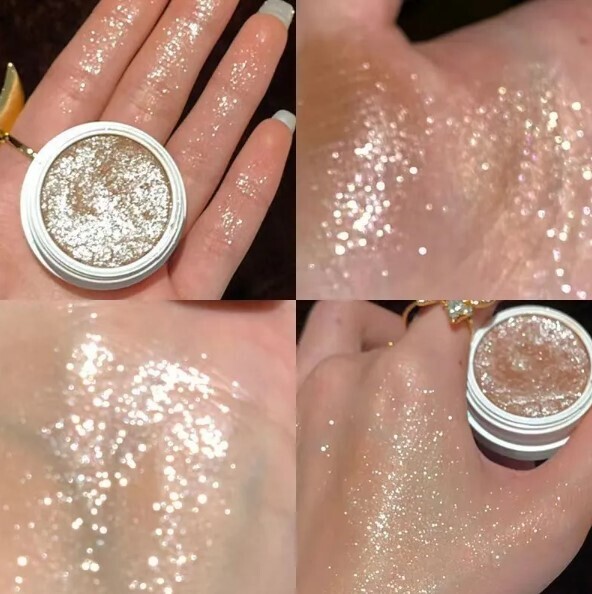 Pearlescent Glitter Monochrome Highlighter Diamond Eyeshadow Palette