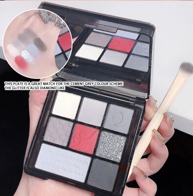 Punk Smoky Black Glitter 9 Color Eye Shadow Palette