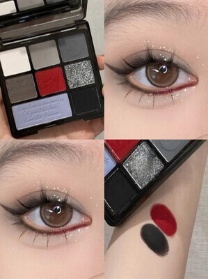 Punk Smoky Black Glitter 9 Color Eye Shadow Palette