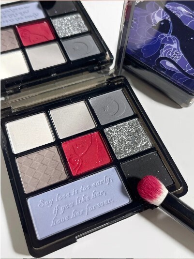 Punk Smoky Black Glitter 9 Color Eye Shadow Palette
