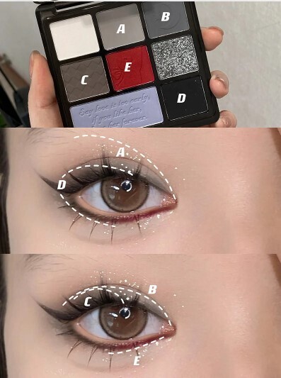 Punk Smoky Black Glitter 9 Color Eye Shadow Palette