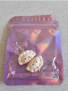 Kawaii Pastel Happy Gyoza Earrings