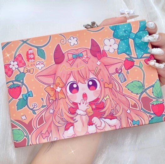 Kawaii Strawberry Glitter Matte Eyeshadow Palette Waterproof