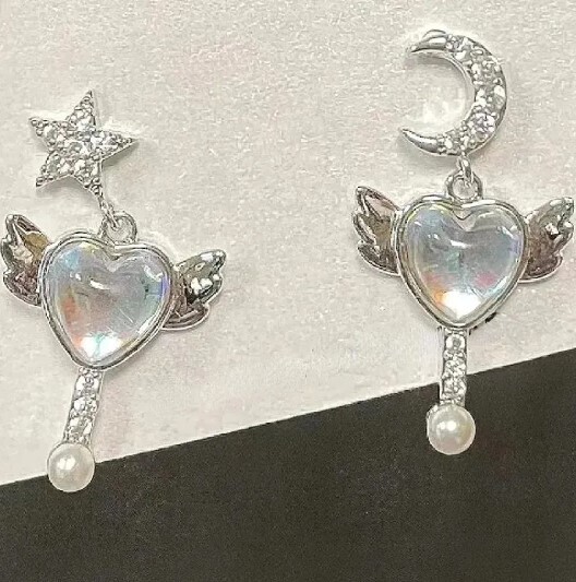 Cute Galaxy Y2k Star Bowknot Heart Earrings
