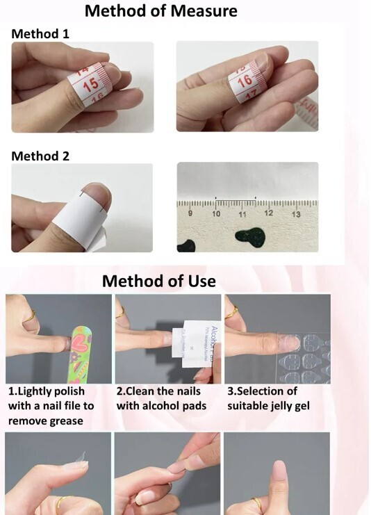 Luxury Handmade Whimsical French Design nails 10 Pieces