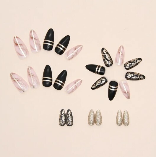 24Pcs French Long Stiletto Press on Nails