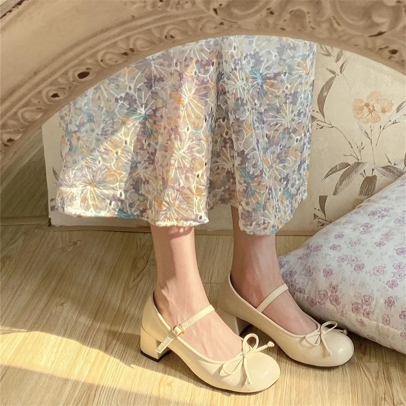 Lolita Round Toe Bowtie Japanese Ballet Shoes