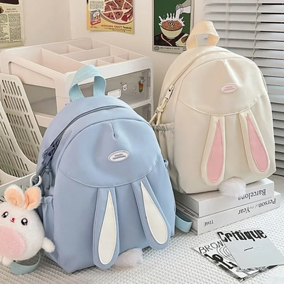 Kawaii Canvas Rabbit Ear School Bags