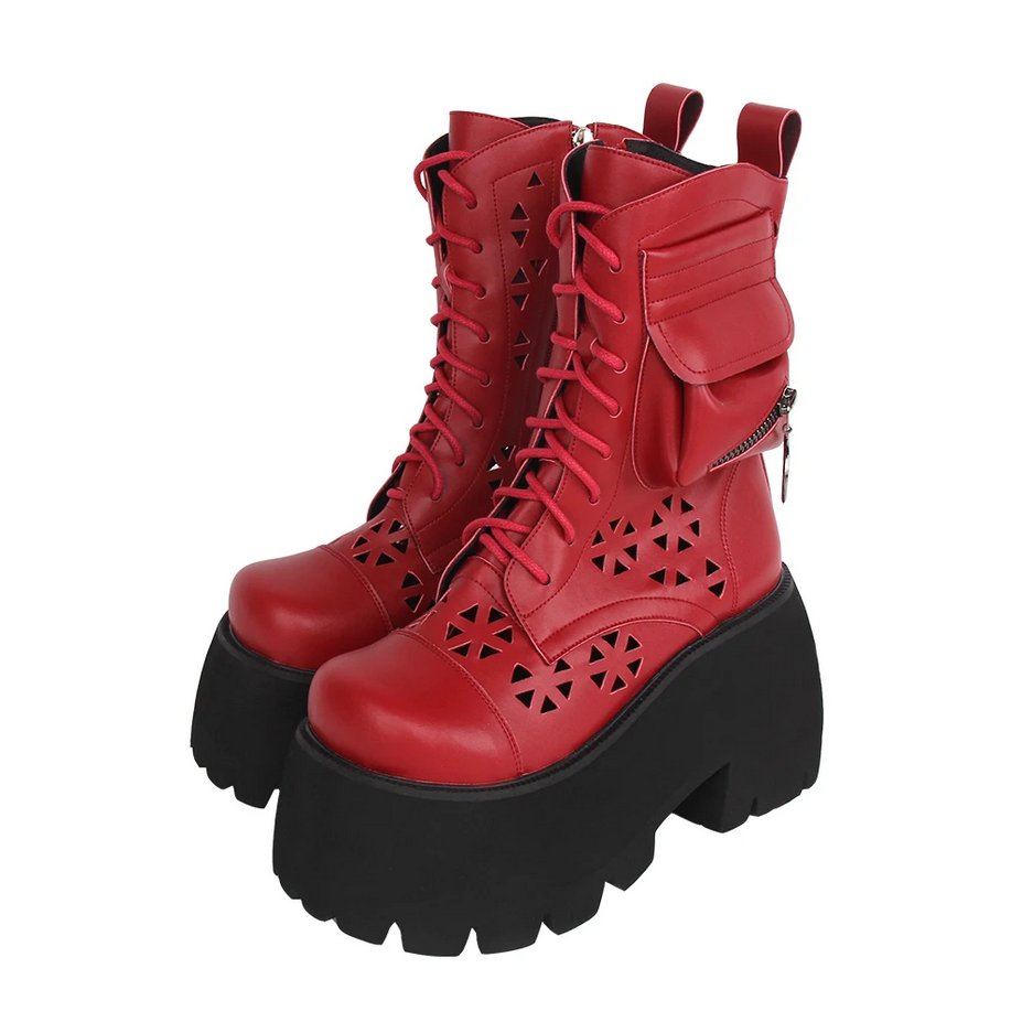 Gothic Motorcycle Leather Punk Boots