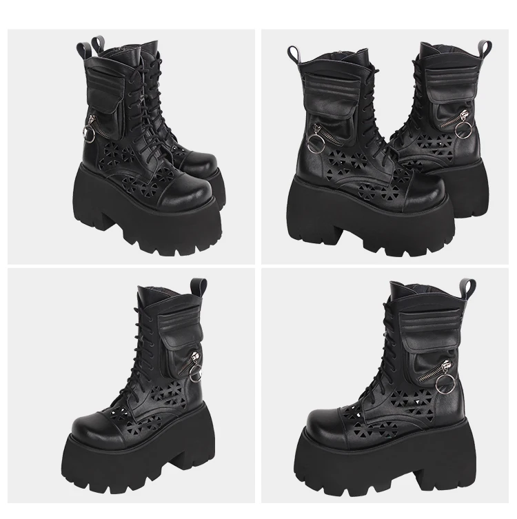 Gothic Motorcycle Leather Punk Boots