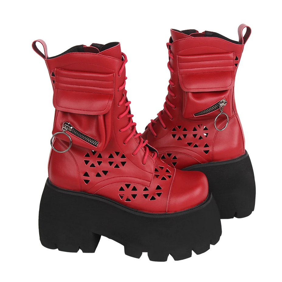 Gothic Motorcycle Leather Punk Boots