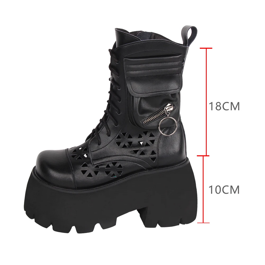 Gothic Motorcycle Leather Punk Boots