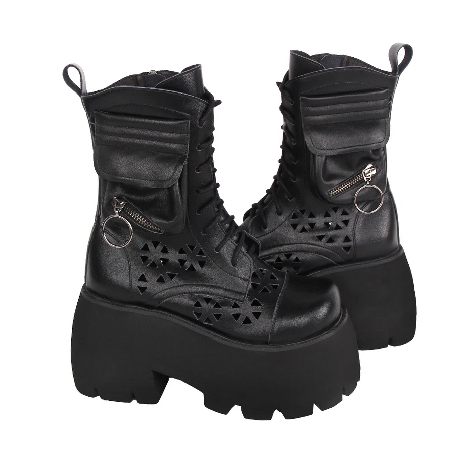 Gothic Motorcycle Leather Punk Boots