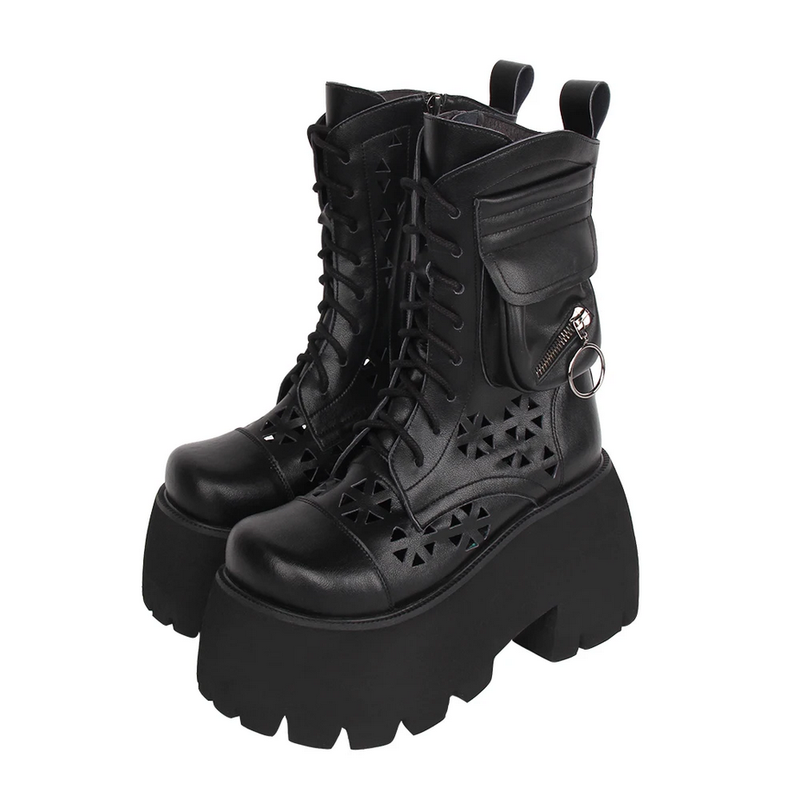 Gothic Motorcycle Leather Punk Boots