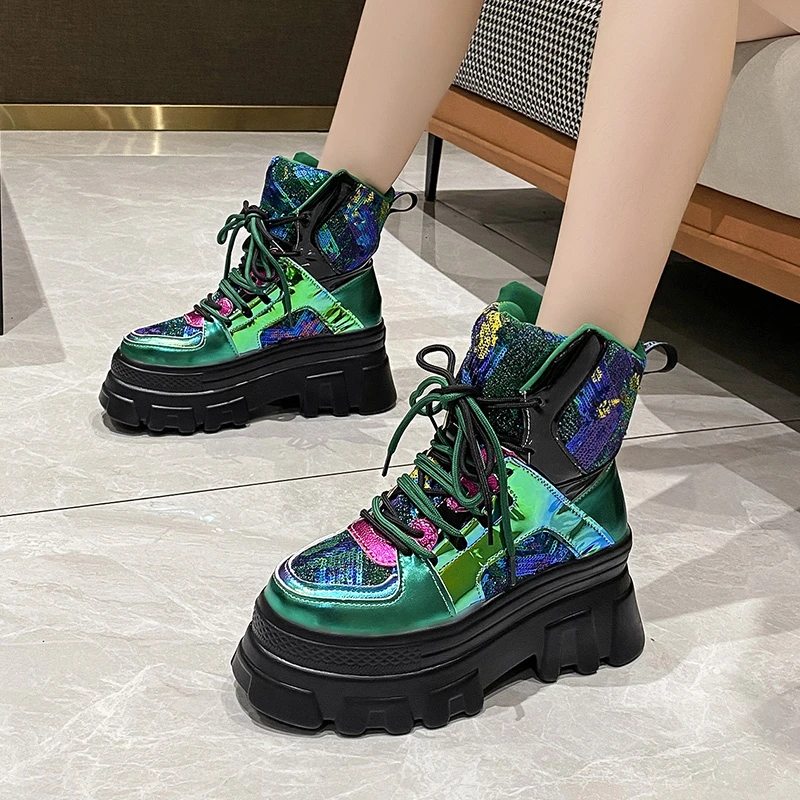 Gothic Chunky Platform Ankle Boots
