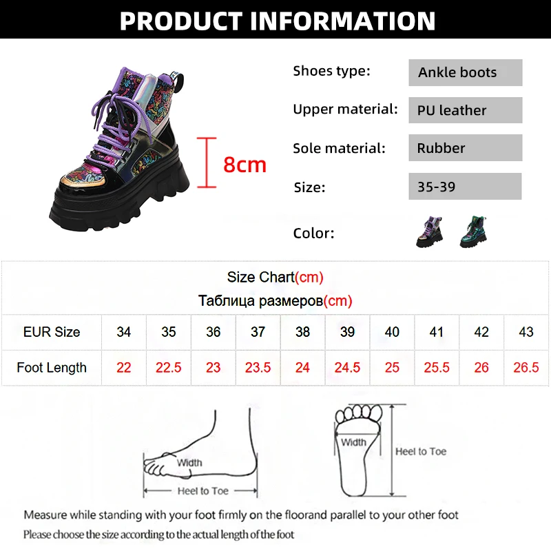 Gothic Chunky Platform Ankle Boots