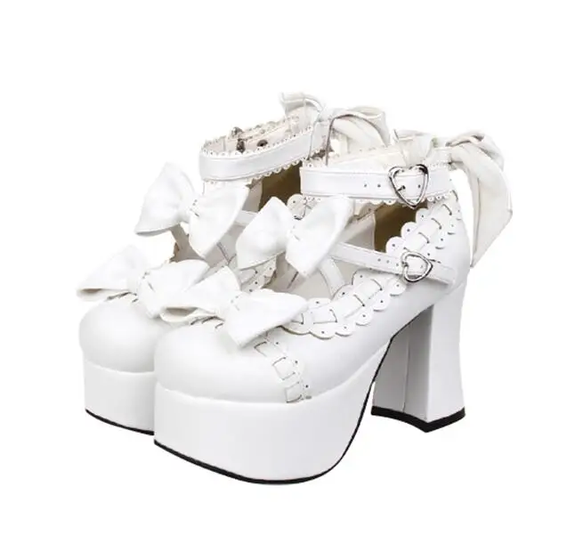 Gothic Mori Girl Lolita Shoes with Bows