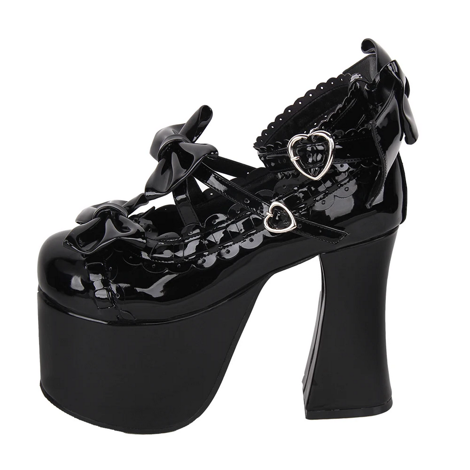 Gothic Mori Girl Lolita Shoes with Bows